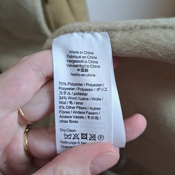 J. Crew Tan Fur Wool Blend Harriet Long Outdoor Feminine Trench Coat Size Small - Picture 8 of 11